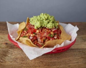 Image of chips and pico de gallo and guacamole